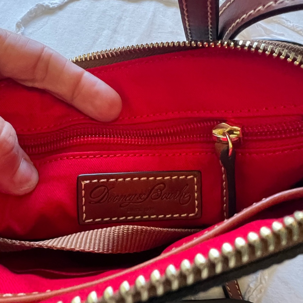 Dooney & Bourke Midnight Pebble Leather Crossbody with Brown Trim - Picture 3 of 5
